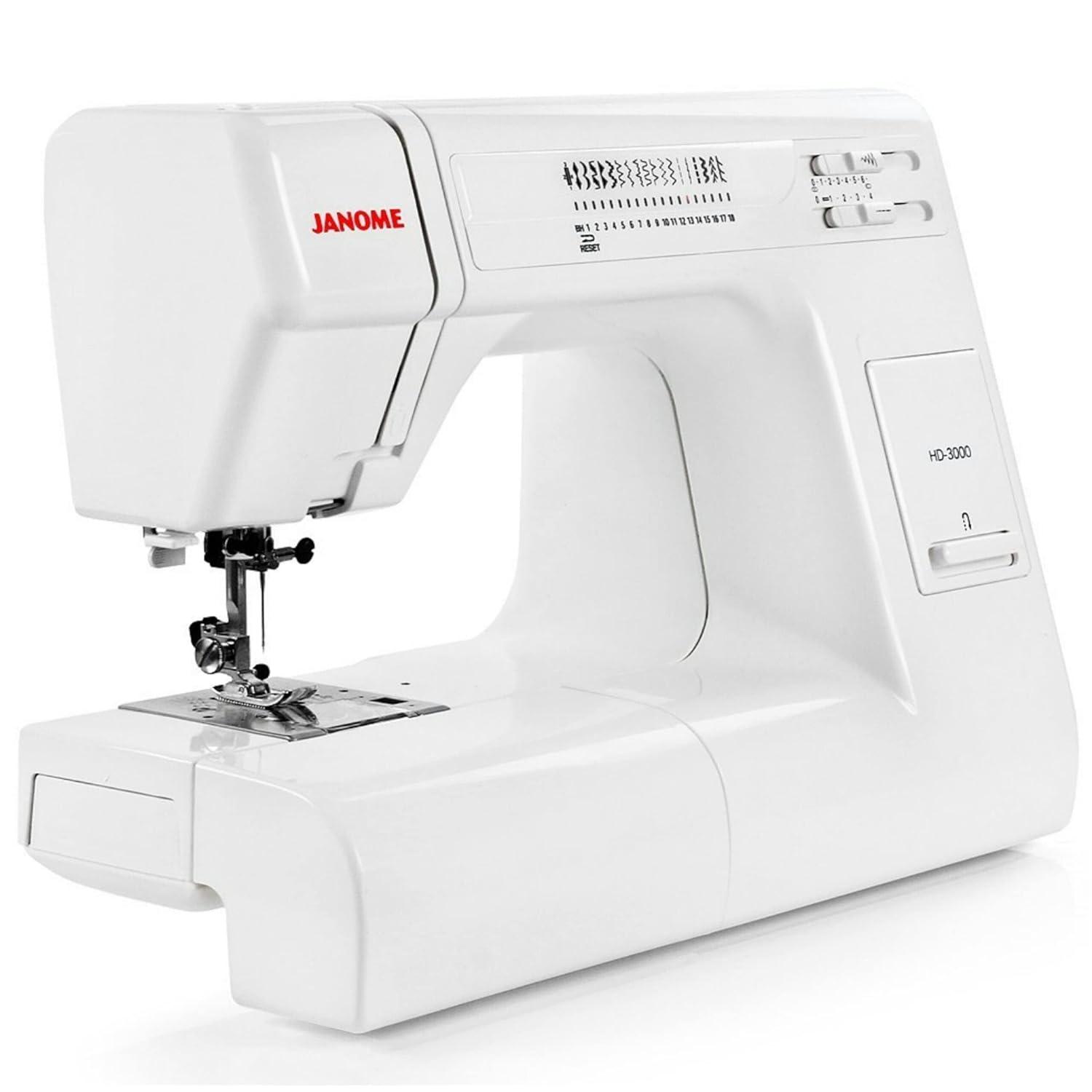 Janome HD3000 Heavy-Duty Sewing Machine with 18 Built-in Stitches + Hard Case