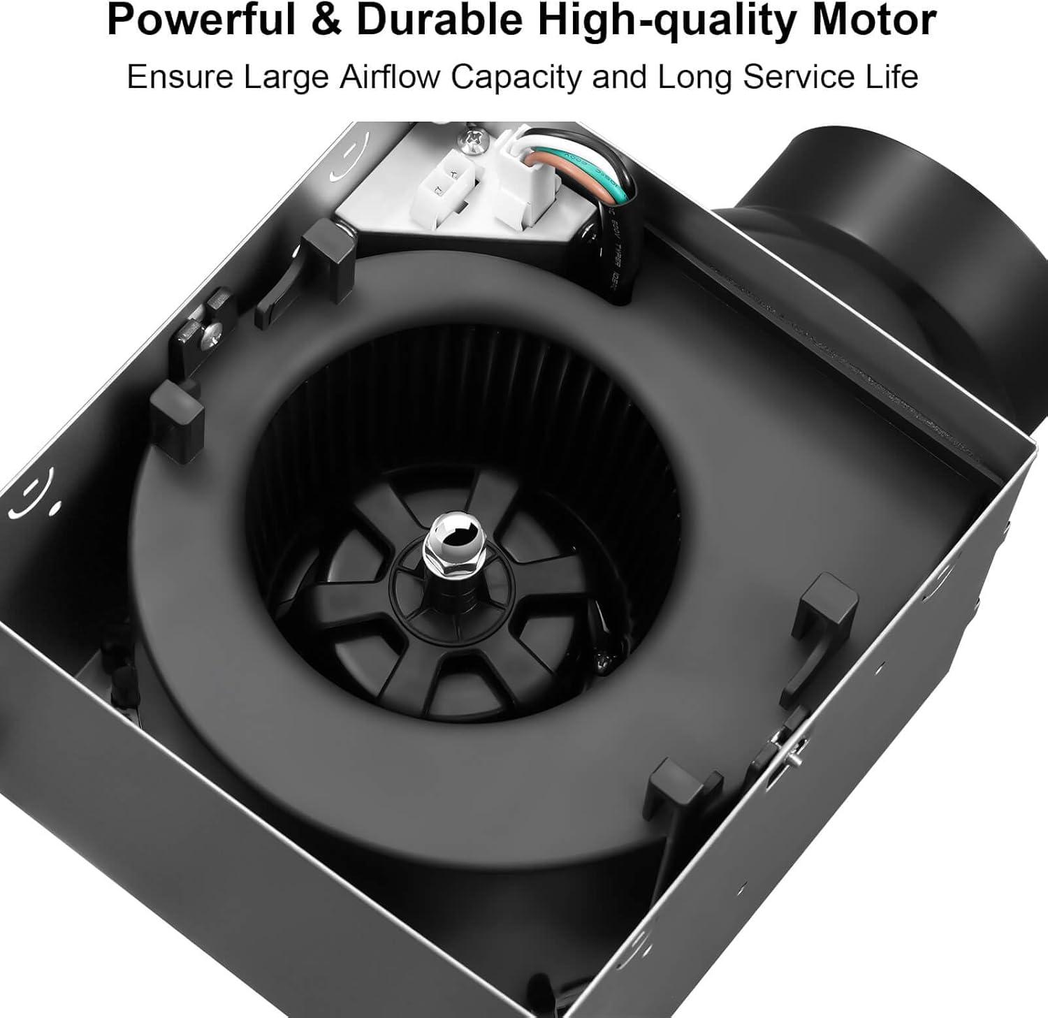 Bathroom Exhaust Fan with Light 110 CFM Quiet with Color Change, 3000K/4000K/5500K 1000LM Household Ventilation Fan Light Combo, Energy Saving Ceiling Mount Bathroom Extractor, Memory Function