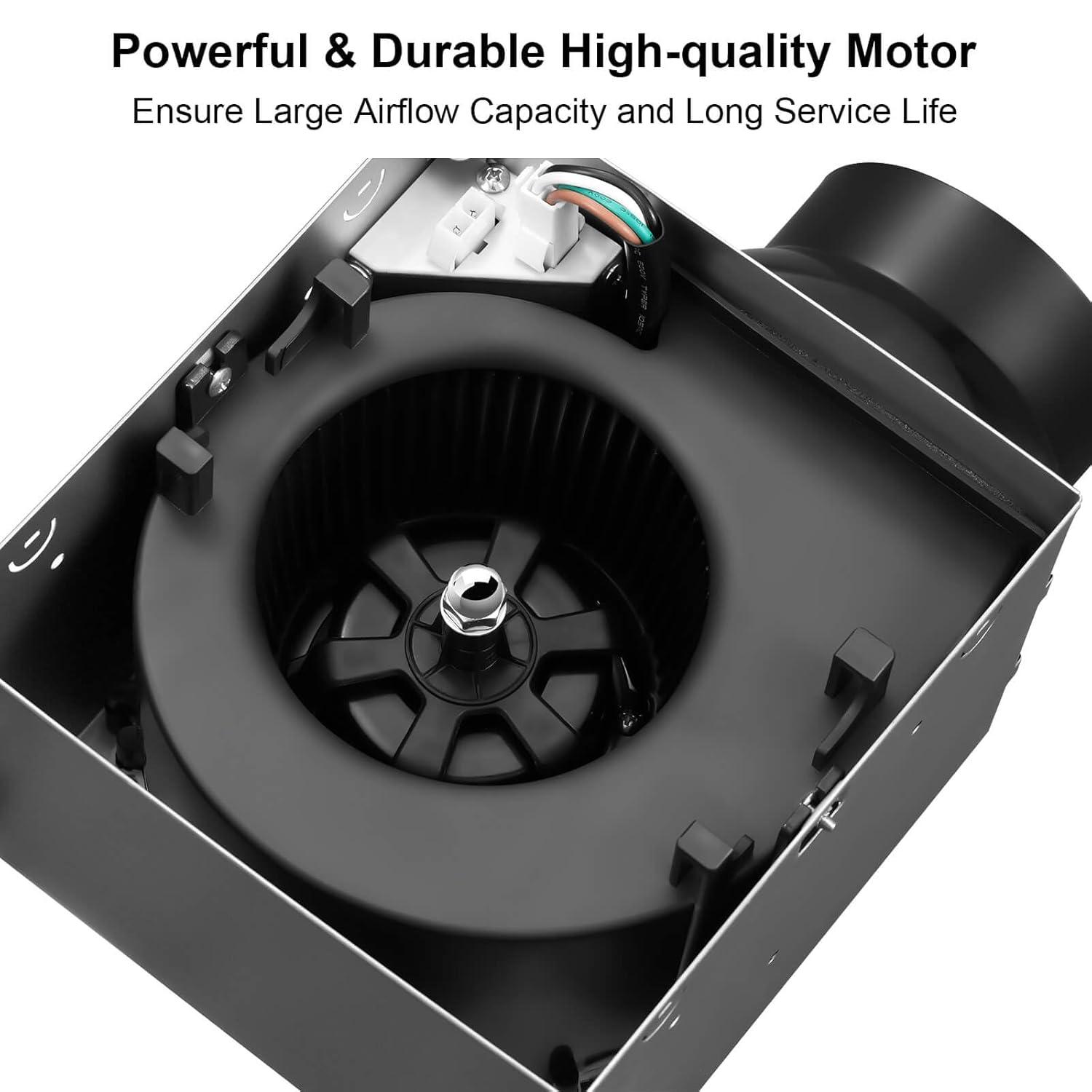 Bathroom Exhaust Fan with Light 110 CFM Quiet with Color Change, 3000K/4000K/5500K 1000LM Household Ventilation Fan Light Combo, Energy Saving Ceiling Mount Bathroom Extractor, Memory Function