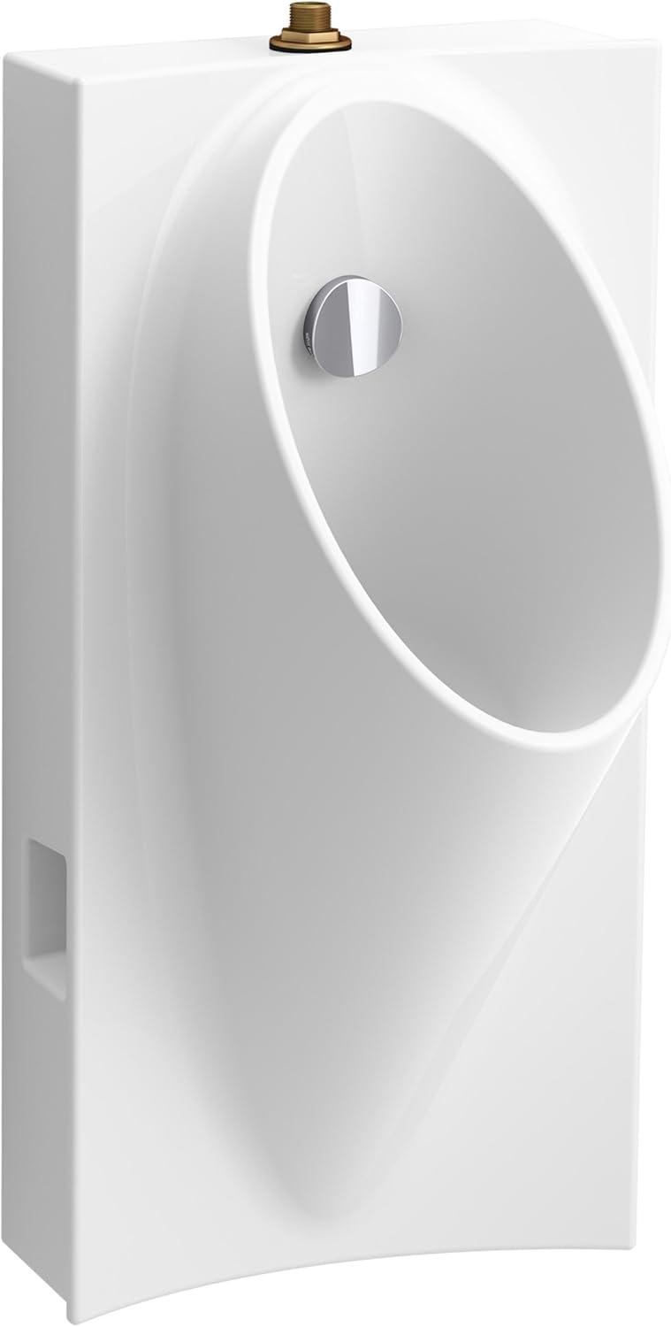 White High-Efficiency Hybrid Urinal with Top Spud