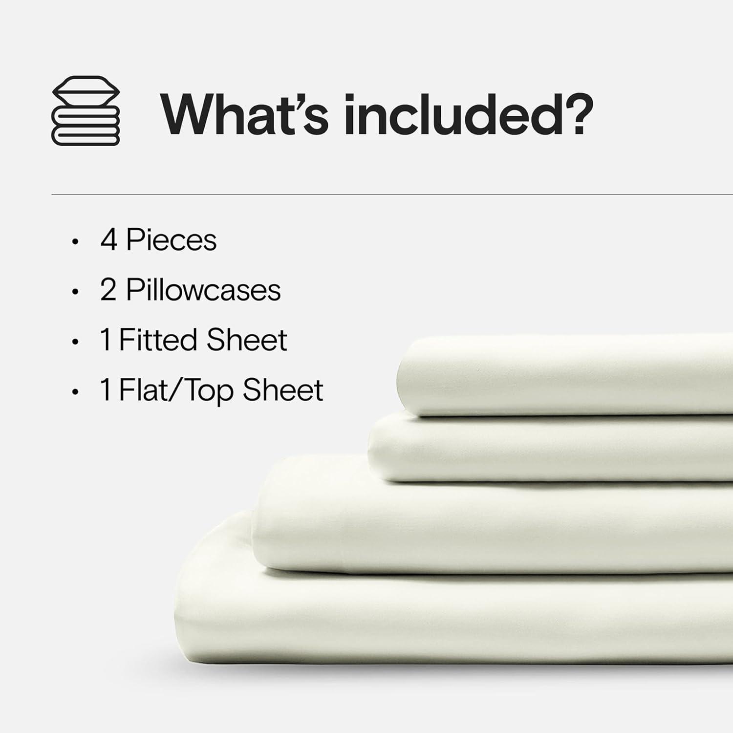 DOZ Bamboo Viscose Sheet Set, Organically Grown Bamboo, Buttery Soft, Cooling, High GSM, Deep Pockets Ivory Queen