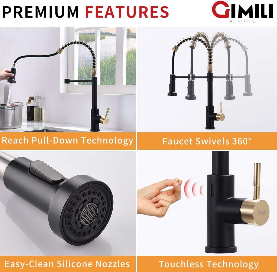 GAWEZA Pull Down Touchless Kitchen Faucet