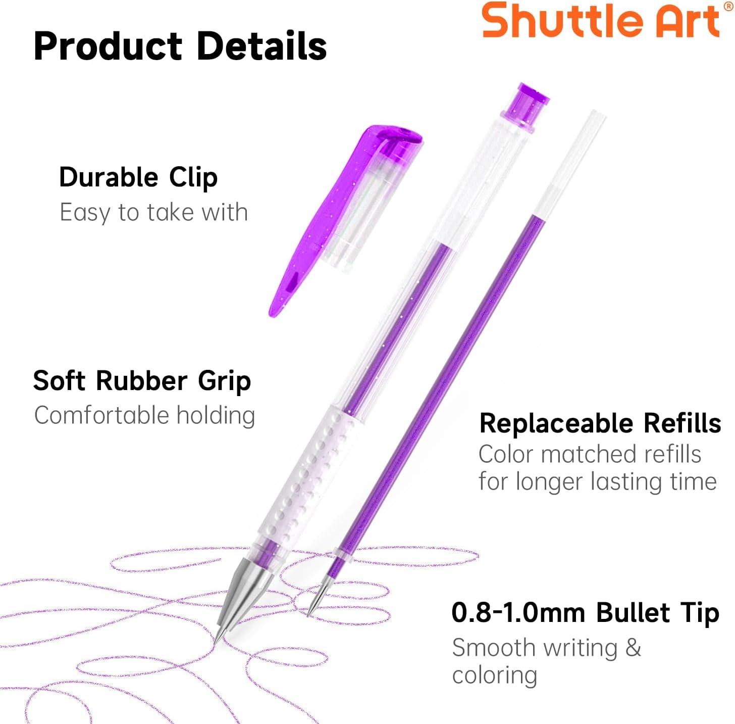 Shuttle Art 260 Pack Gel Pens Set 220% Ink Gel Pen for Adult Coloring Books Art Markers 130 Colored Gel Pens Plus 130 Refills