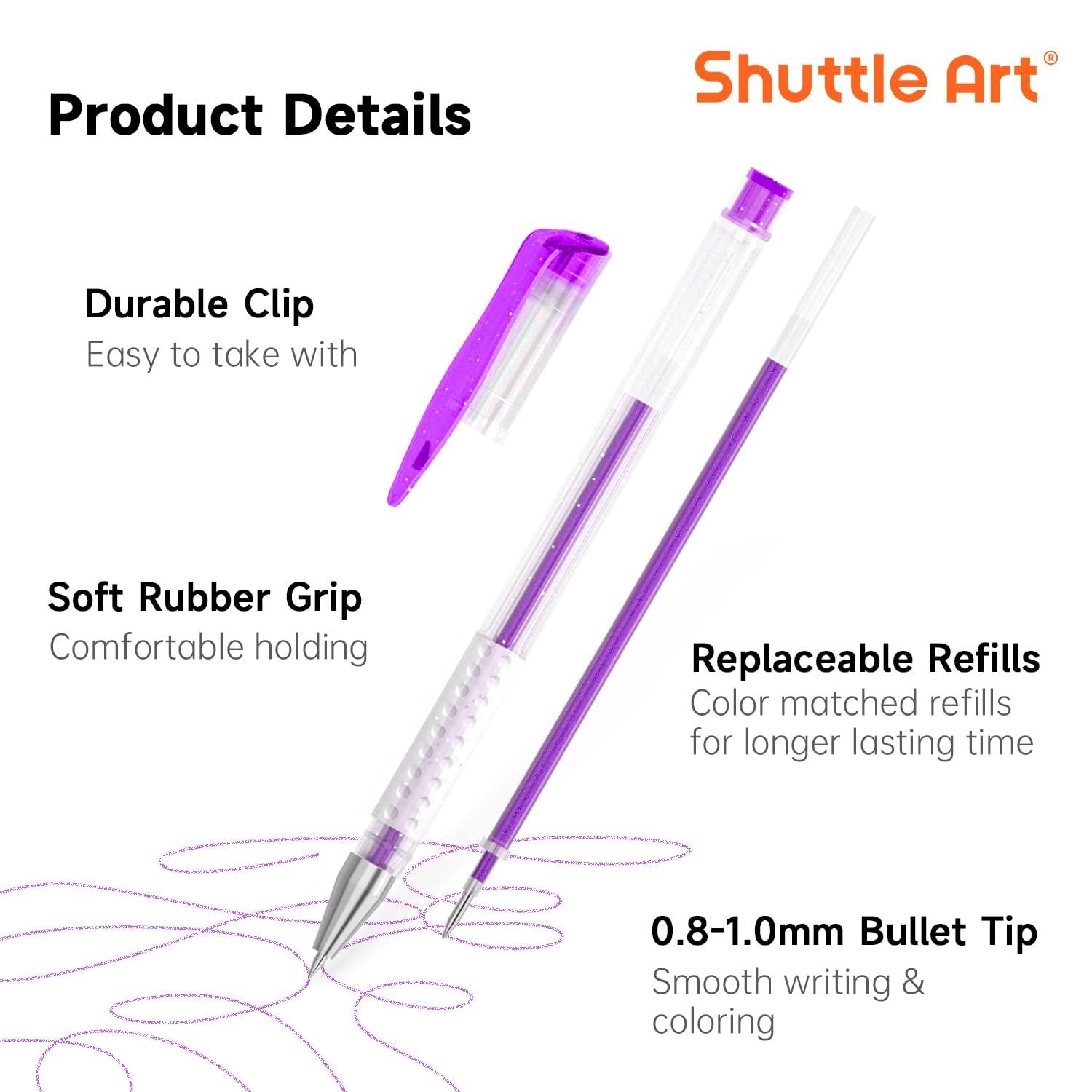 Shuttle Art 260 Pack Gel Pens Set 220% Ink Gel Pen for Adult Coloring Books Art Markers 130 Colored Gel Pens Plus 130 Refills