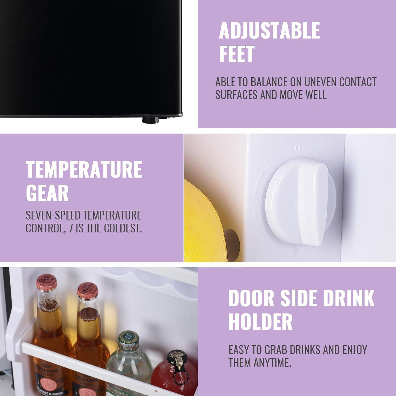 DEMULLER DEMULLER Arcticfresh Storage Suite 2.4 Cubic Feet Freestanding Mini Fridge with Freezer