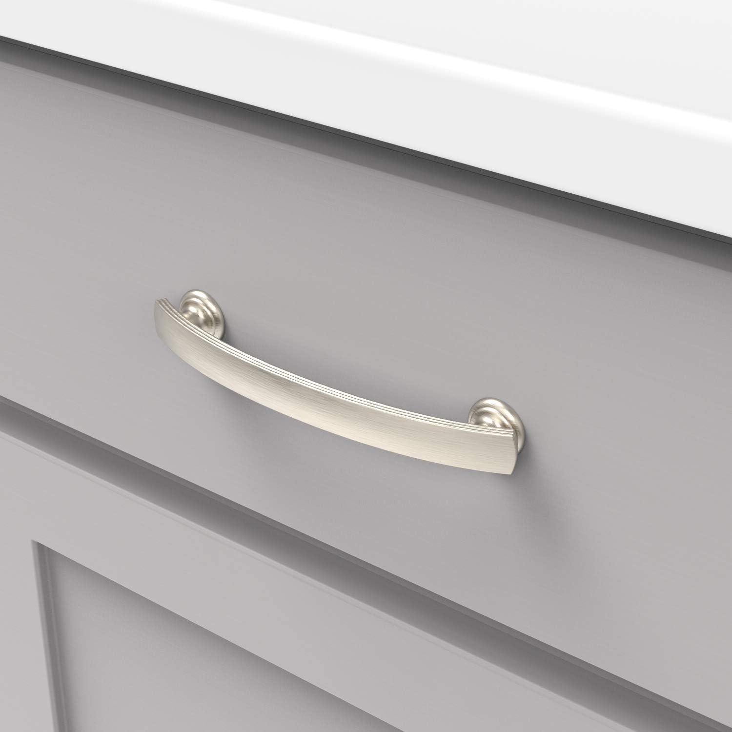 Satin Nickel 5-1/16" Modern Farmhouse Cabinet Pulls with Mounting Hardware