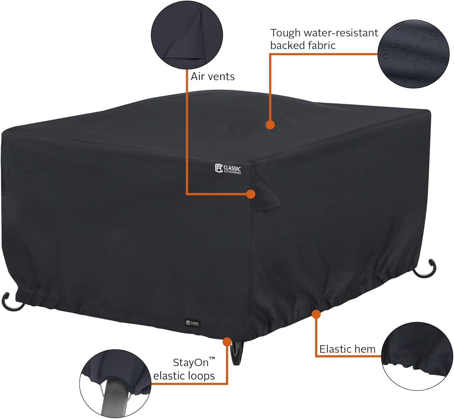 Classic Accessories Water-Resistant 42 Inch Square Fire Pit Table Cover