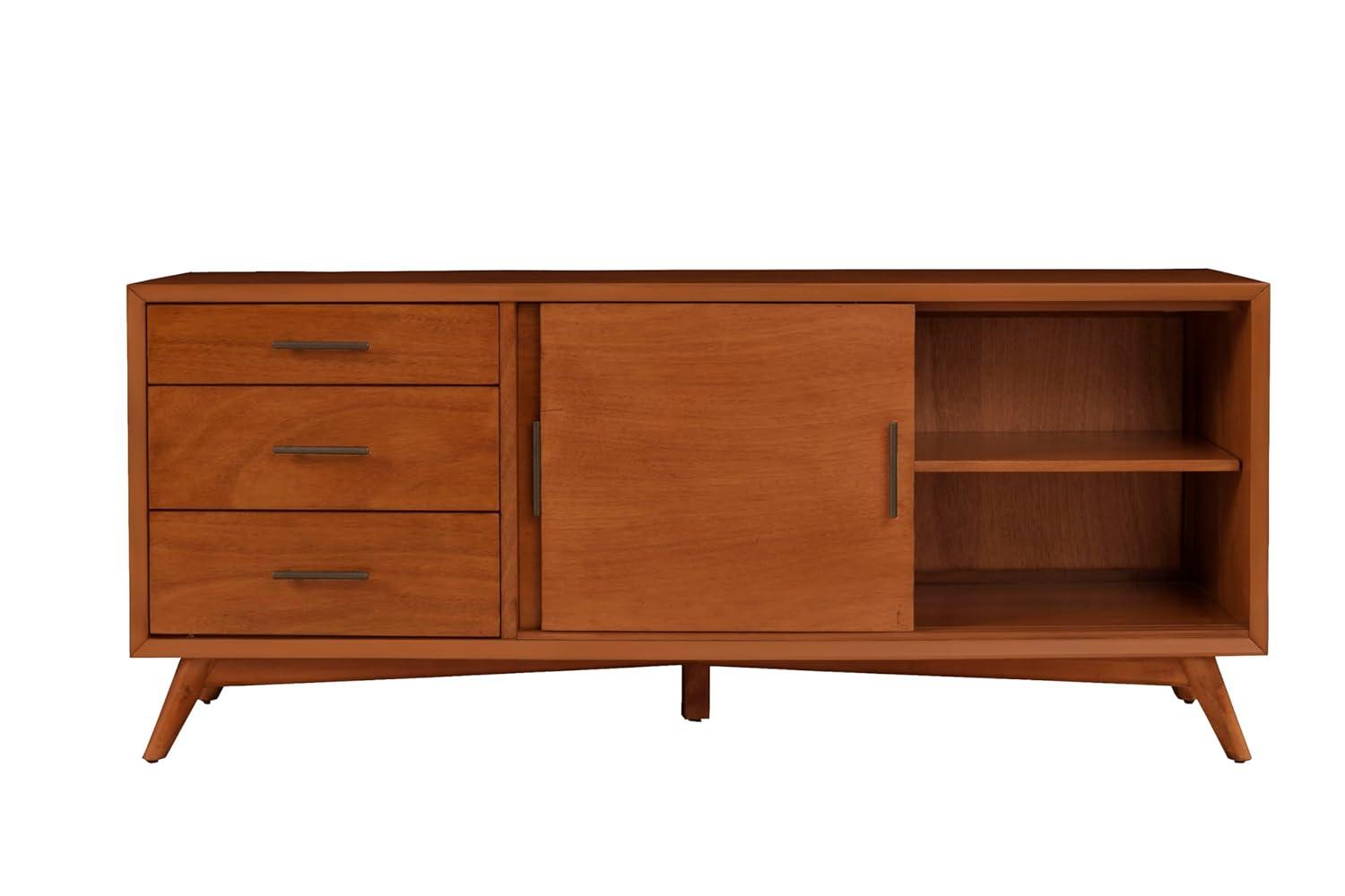 Alpine Furniture Flynn Large Wood TV Console in Acorn Brown