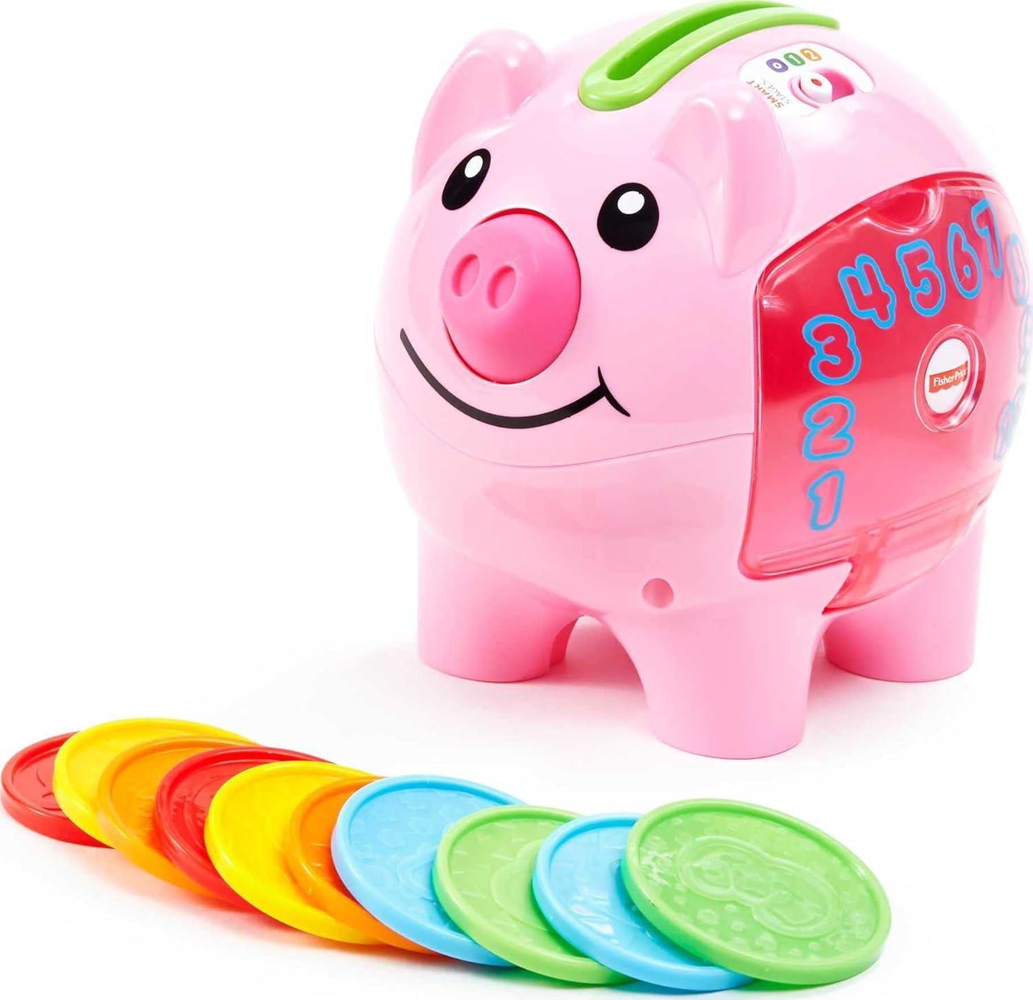 Fisher-Price Laugh & Learn Smart Stages Piggy Bank, Interactive Baby Toy