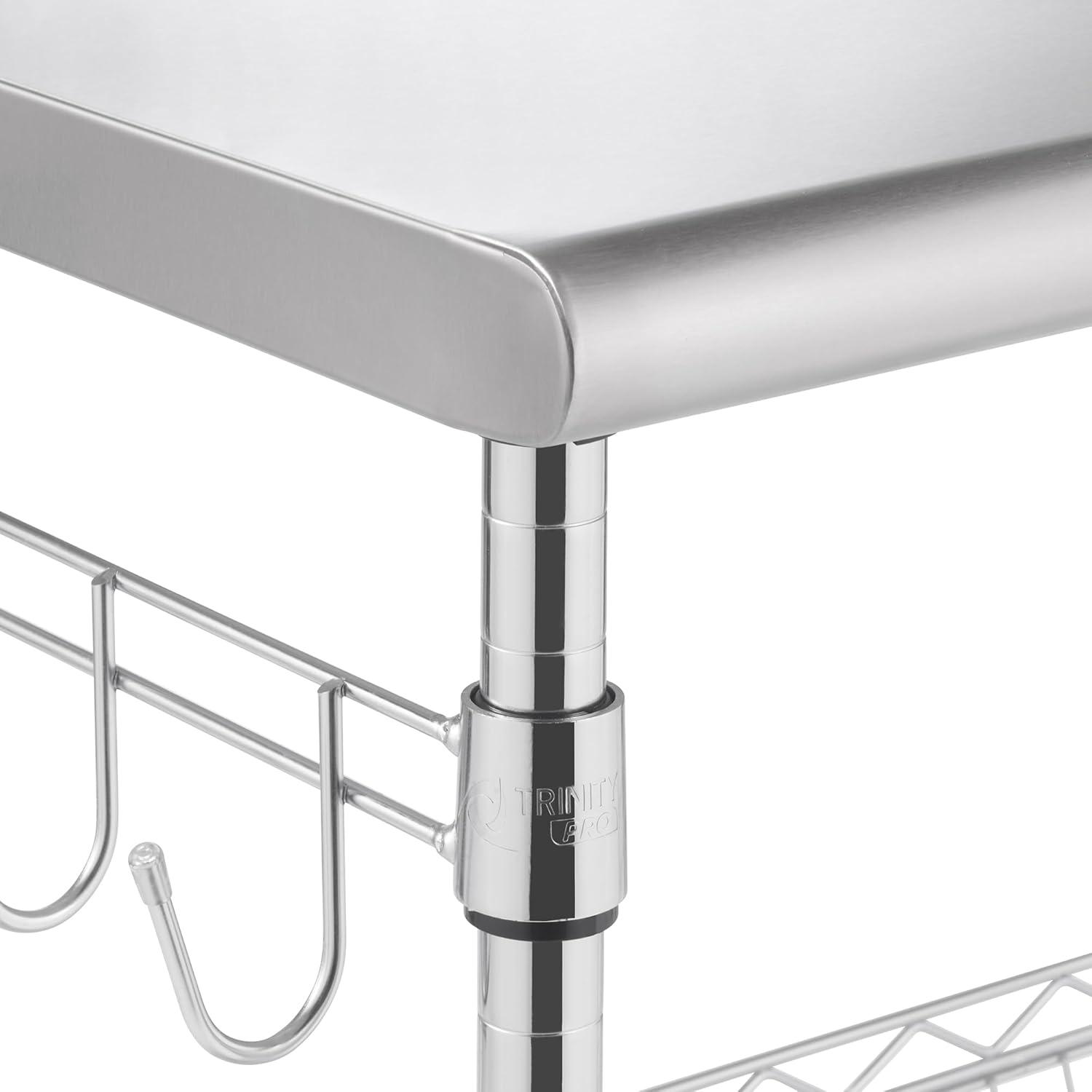 TRINITY EcoStorage® 24" Stainless Steel Kitchen Cart, NSF - Chrome