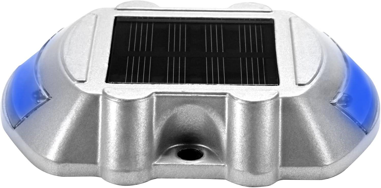 Solar Dock Lights Low Voltage Solar Powered Integrated LED Metal Pathway Light Pack (Set of 12)