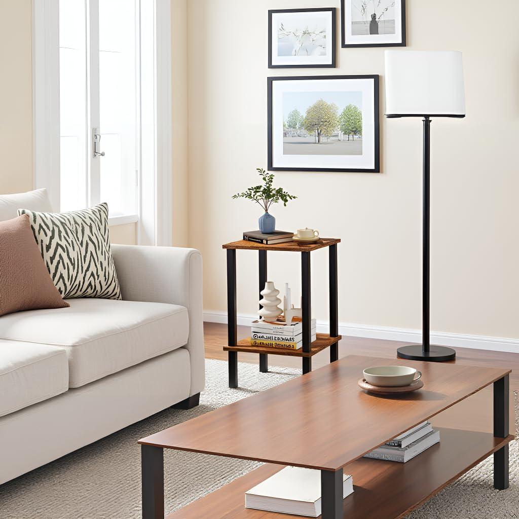 End Table, Set of 2, Side Table, Nightstand, 2-Tier Storage Shelf, Sofa Table for Small Space, Living Room, Bed Room TB01BB035