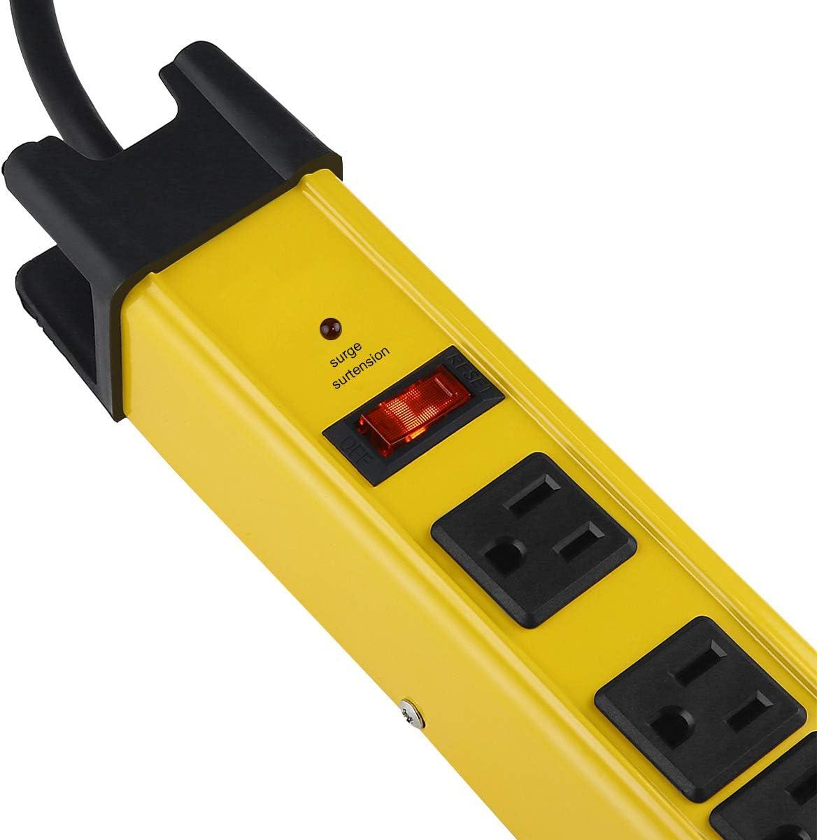 Strongway 6-Outlet Steel Power Strip, 14/3 Ga., 15 Amps