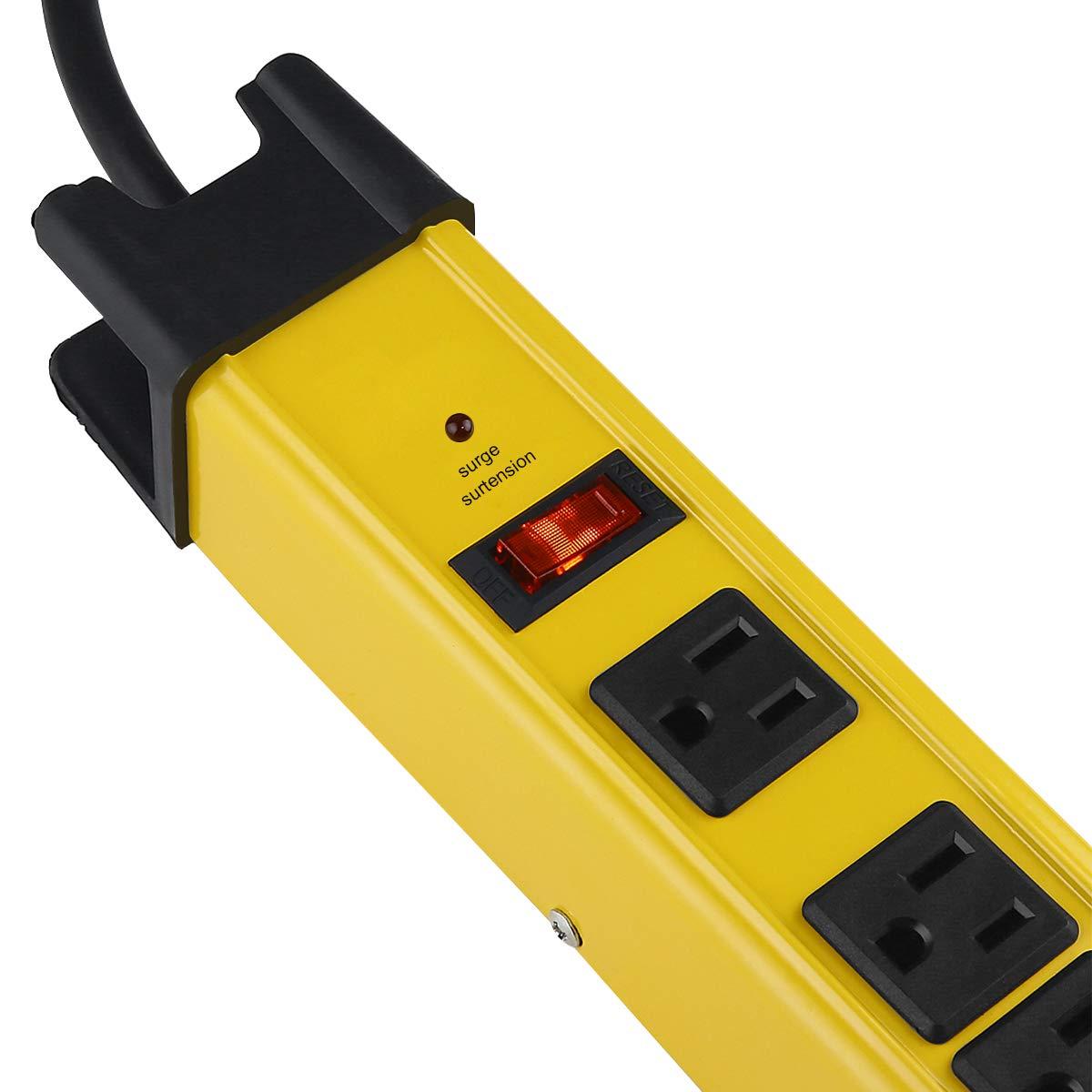 Strongway 6-Outlet Steel Power Strip, 14/3 Ga., 15 Amps
