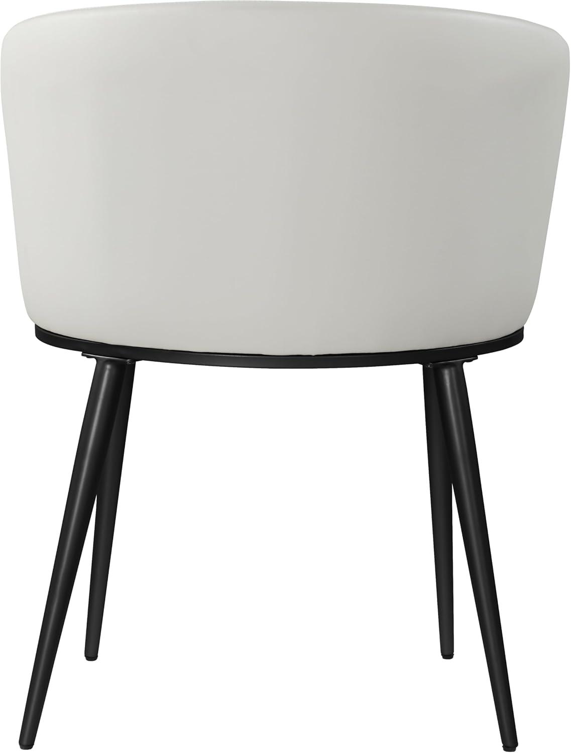 Skylar Contemporary White Faux Leather Rounded Dining Chair