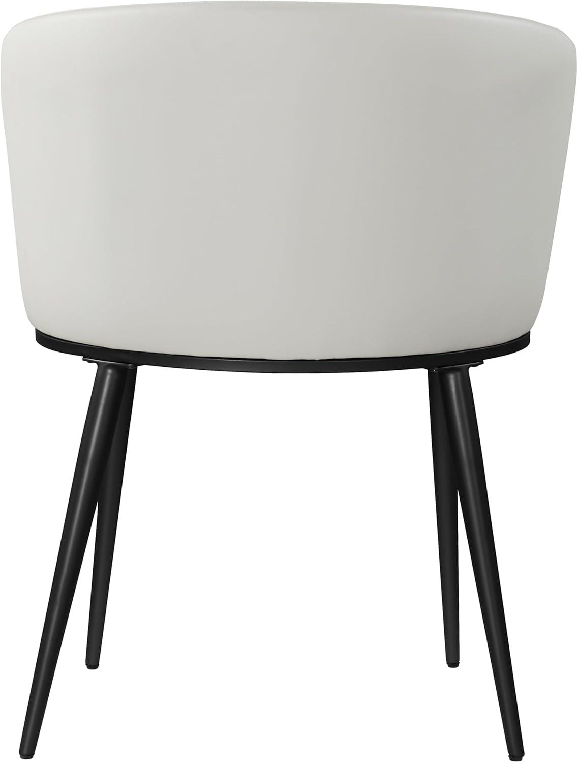 Meridian Furniture,Skylar White Vegan Leather Dining Chair, Set of 2