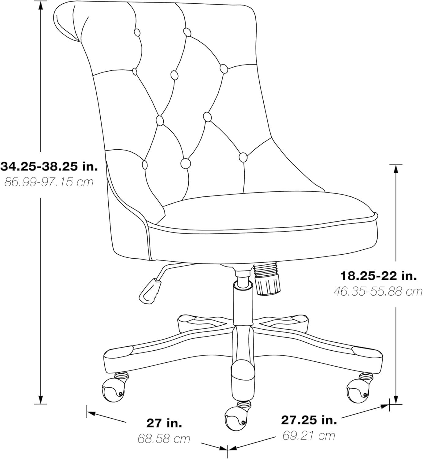 Mist Fabric Armless Swivel Office Chair