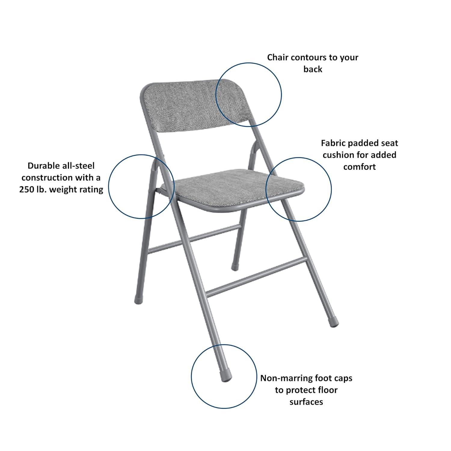 COSCO 5-Piece Folding Fabric Dining Set & 34" Vinyl Card Table