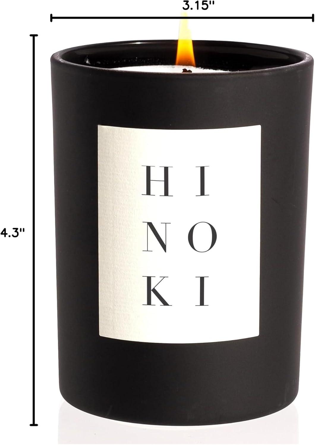 Brooklyn Candle Studio Hinoki Noir Candle - Luxury Scented Candle, Vegan Soy Wax, Hand Poured in The USA, 70 Hour Slow Burn Time - 10oz