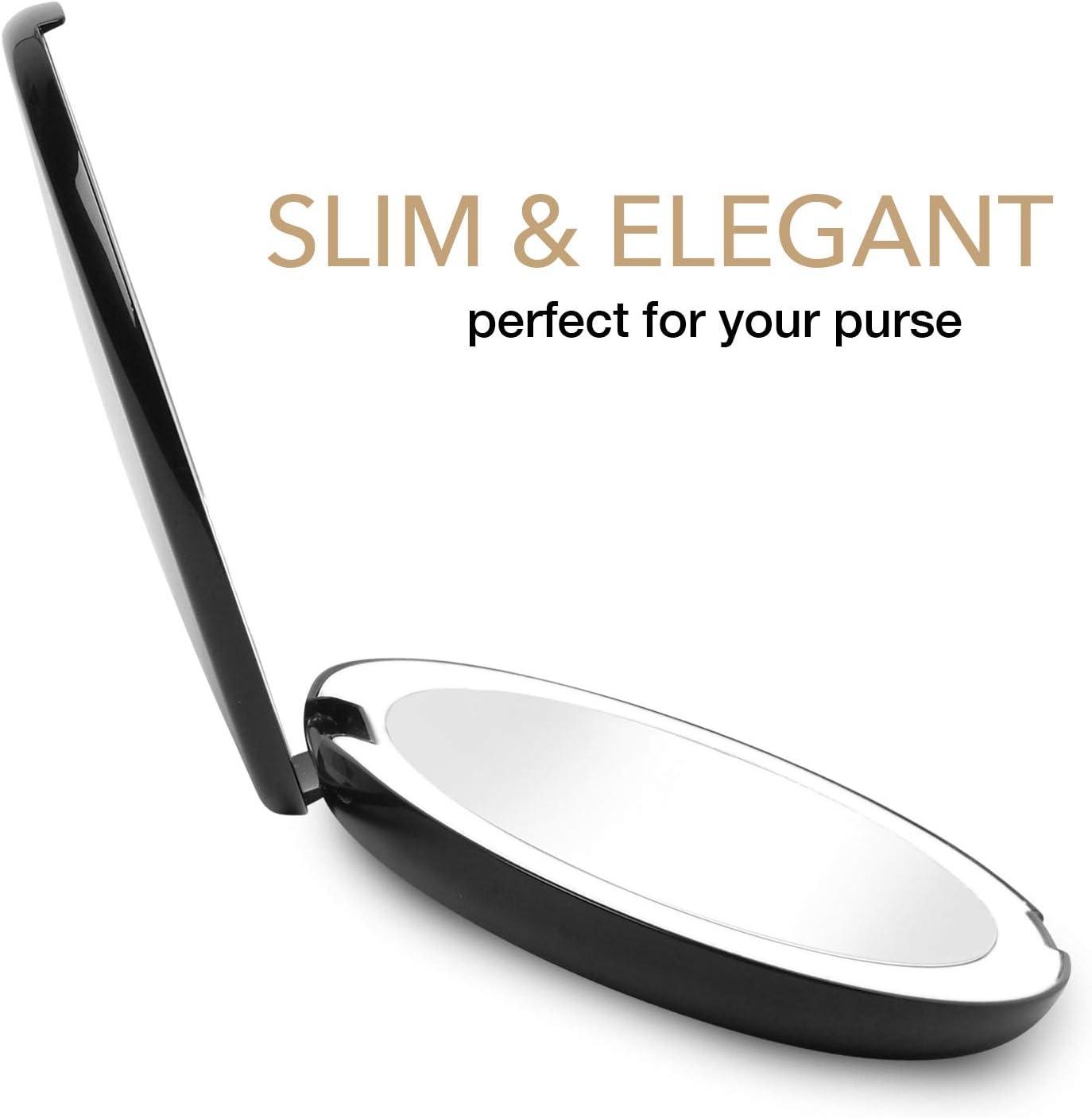 Fancii Modern Lighted Magnifying Compact Mirror