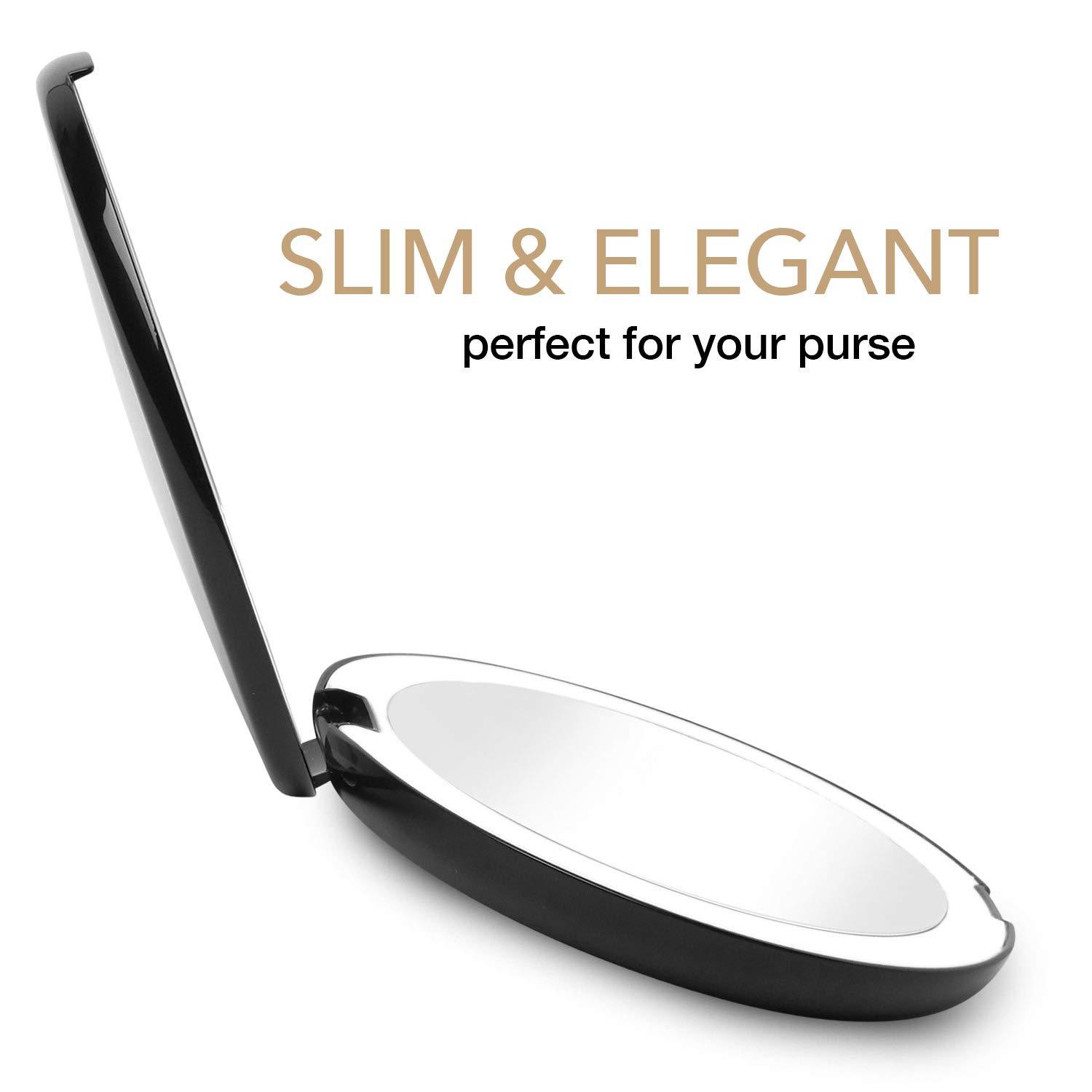 Fancii Modern Lighted Magnifying Compact Mirror