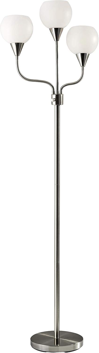 65.5" Phillip 3-Arm Floor Lamp Steel - Adesso: Modern Standing Light, ETL Listed, No Bulb Included