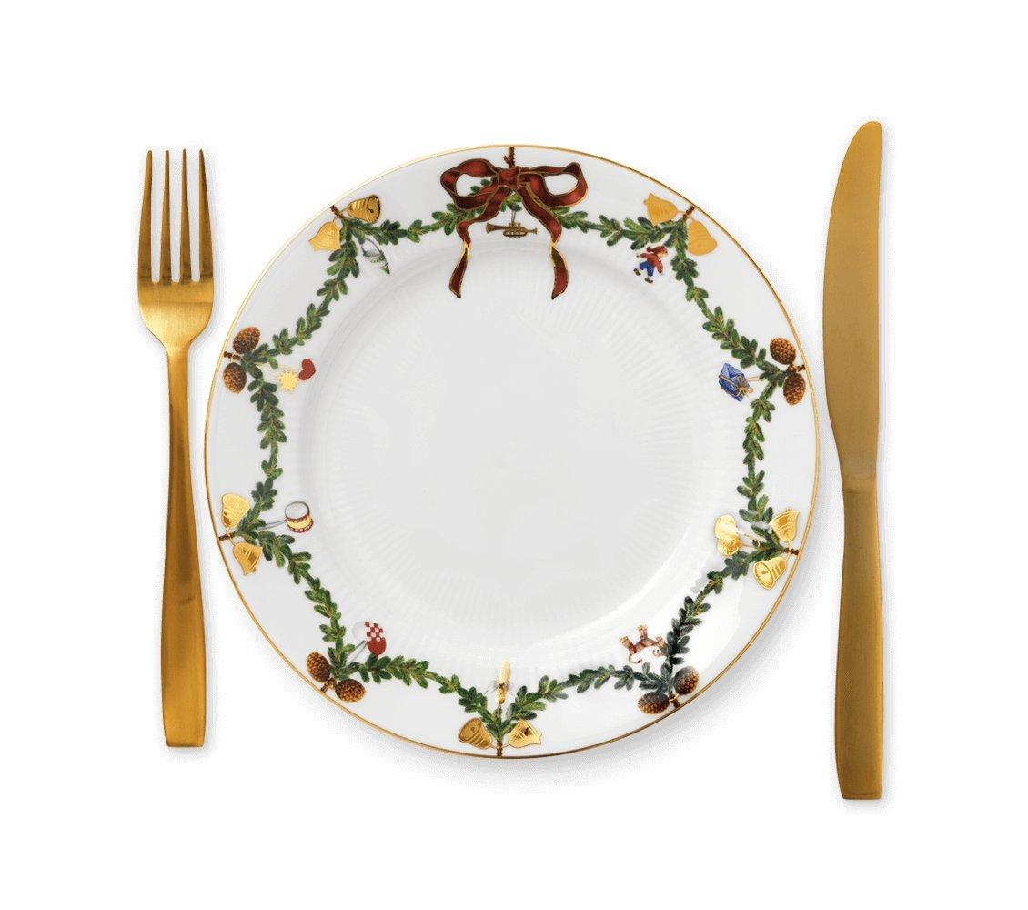 Royal Copenhagen Star Fluted/Xmas Plate Flat 22 cm Porcelain Multi-Coloured