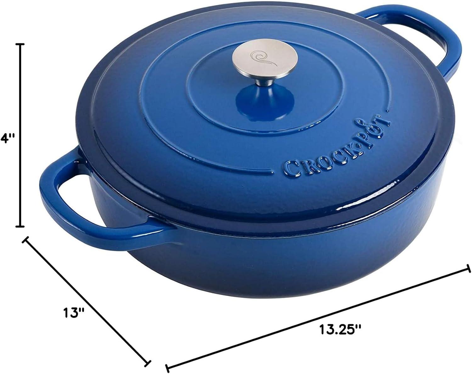 Crock-pot Crock-pot Artisan 5 qt. Non-Stick Cast Iron Round Braiser with Lid