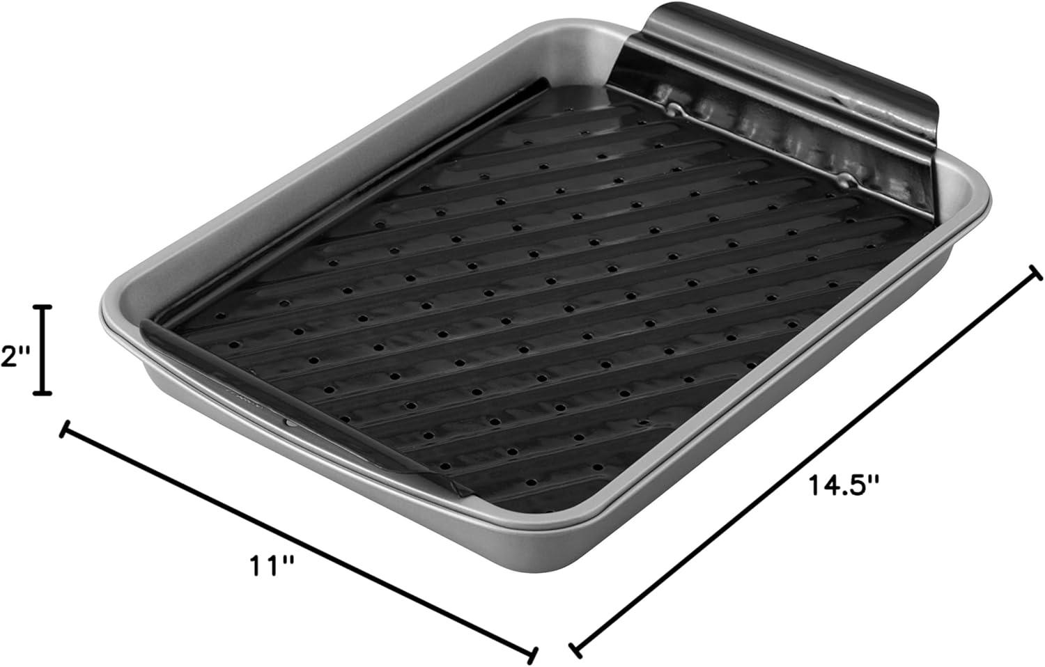 Wilton Large Non-Stick Steel Broiler Pan Set, 14 x 11 Inch