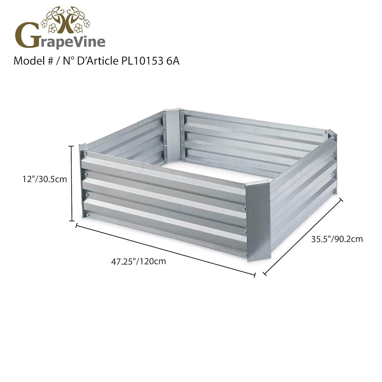 Grapevine Metal Raised Garden Bed
