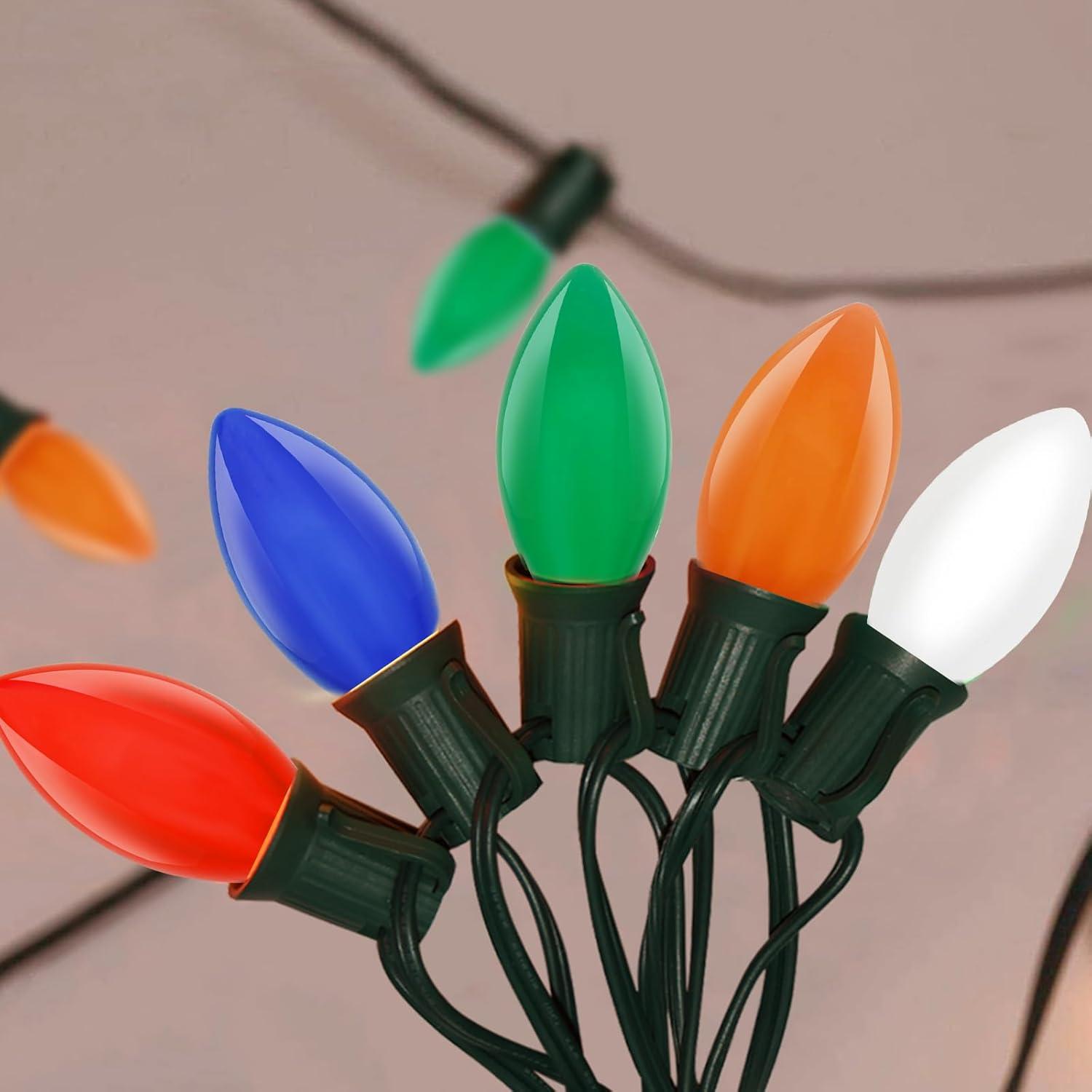 Celebrations Outdoor Light Set 25 Lights Multi-Colored Ceramic Ul Listed