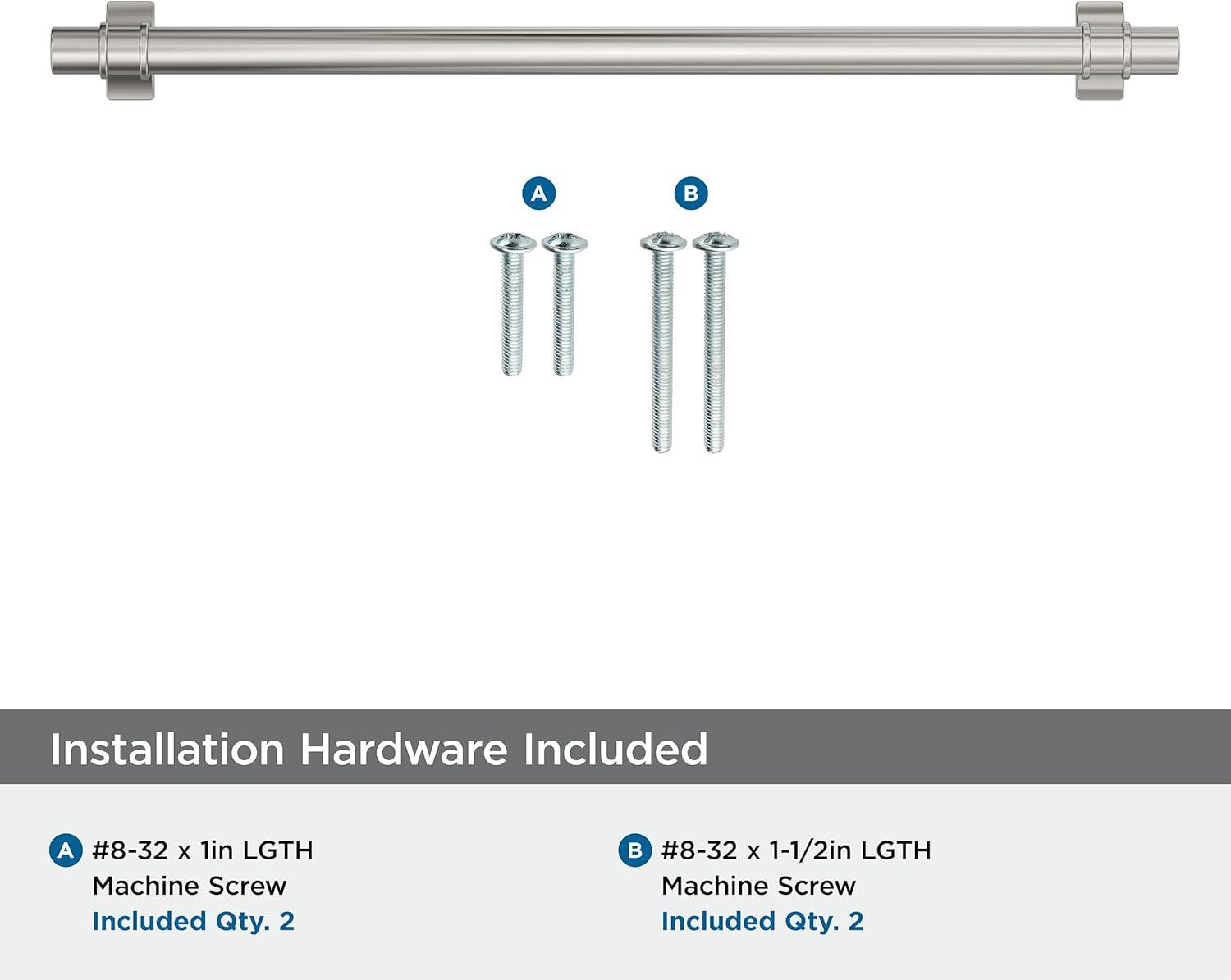 Amerock Davenport 10-1/16 inch (256mm) Center-to-Center Polished Nickel Cabinet Pull