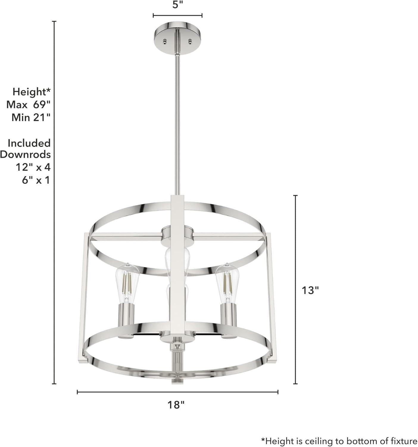 Hunter Fan 4 Modern Polished Nickel Cage Chandeliers