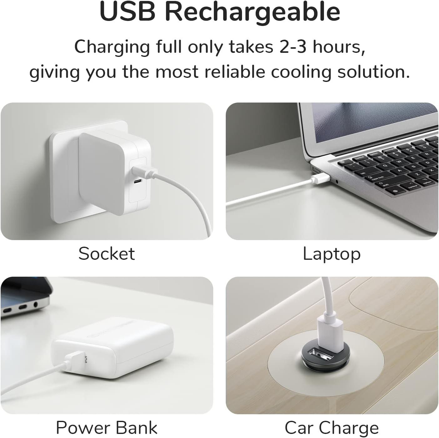 JISULIFE Handheld Fan, Portrable Mini Fan with 3 Speed, USB Rechargeable Personal Fan Battery Operated for Outdoor, Office, Travel -Pink