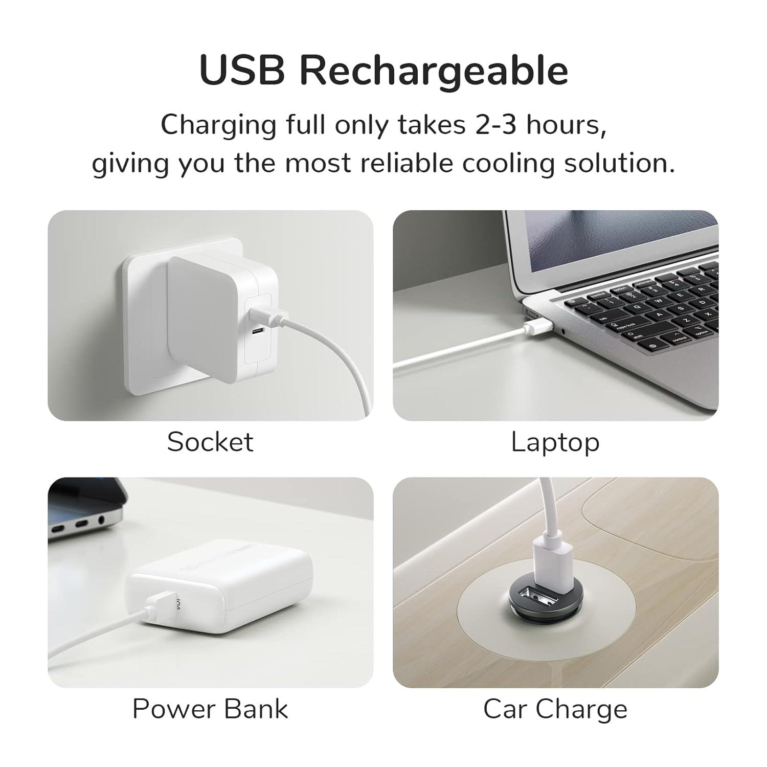 JISULIFE Handheld Fan, Portrable Mini Fan with 3 Speed, USB Rechargeable Personal Fan Battery Operated for Outdoor, Office, Travel -Pink