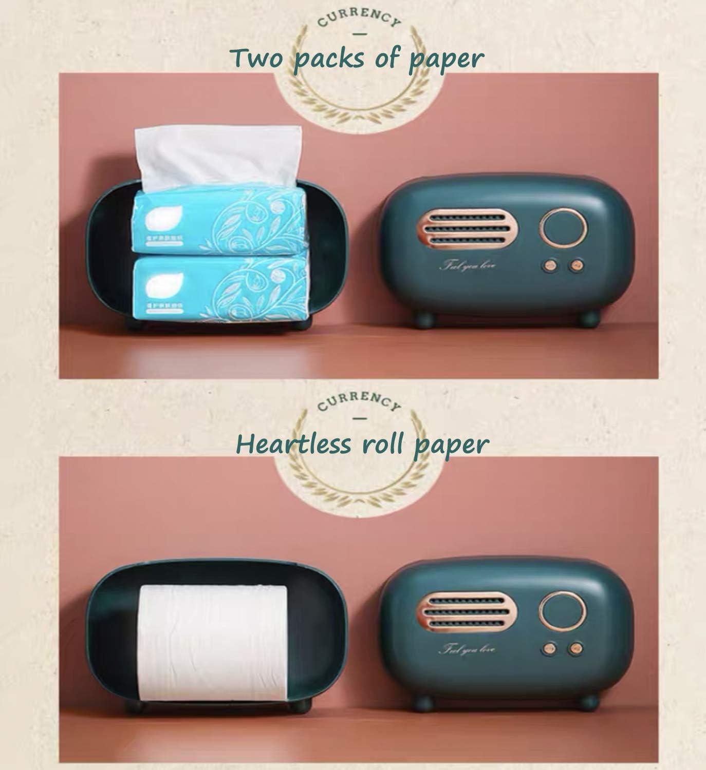 Cute Kleenex Box Cover Holder: Retro Radio Model Tissue Box for Home Living Room Decor