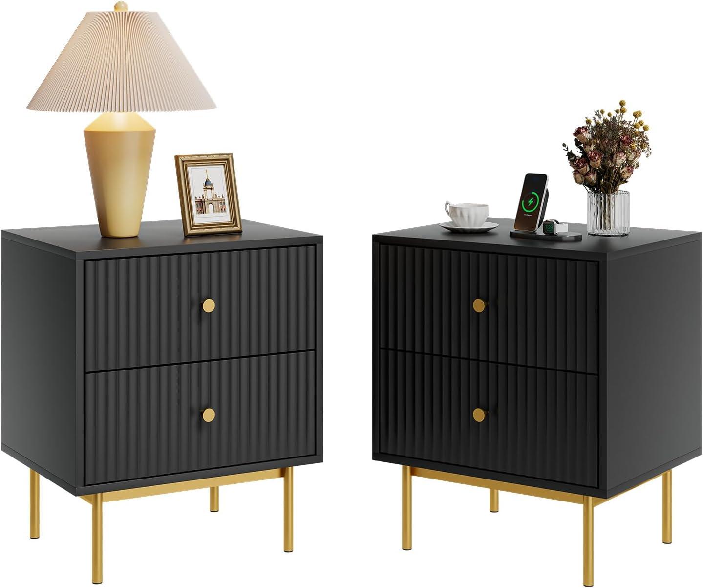 Nightstand With 2 Drawers (Set of 2)