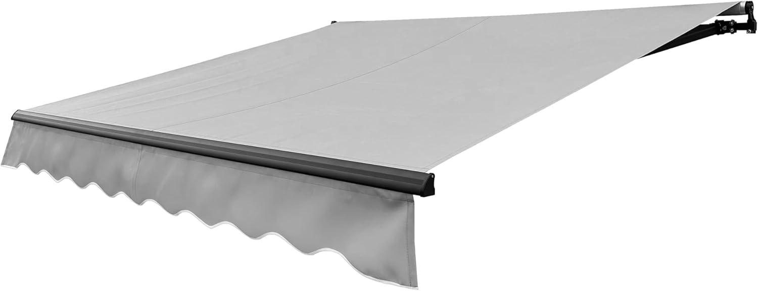 ALEKO Motorized Retractable Patio Awning- Black Frame