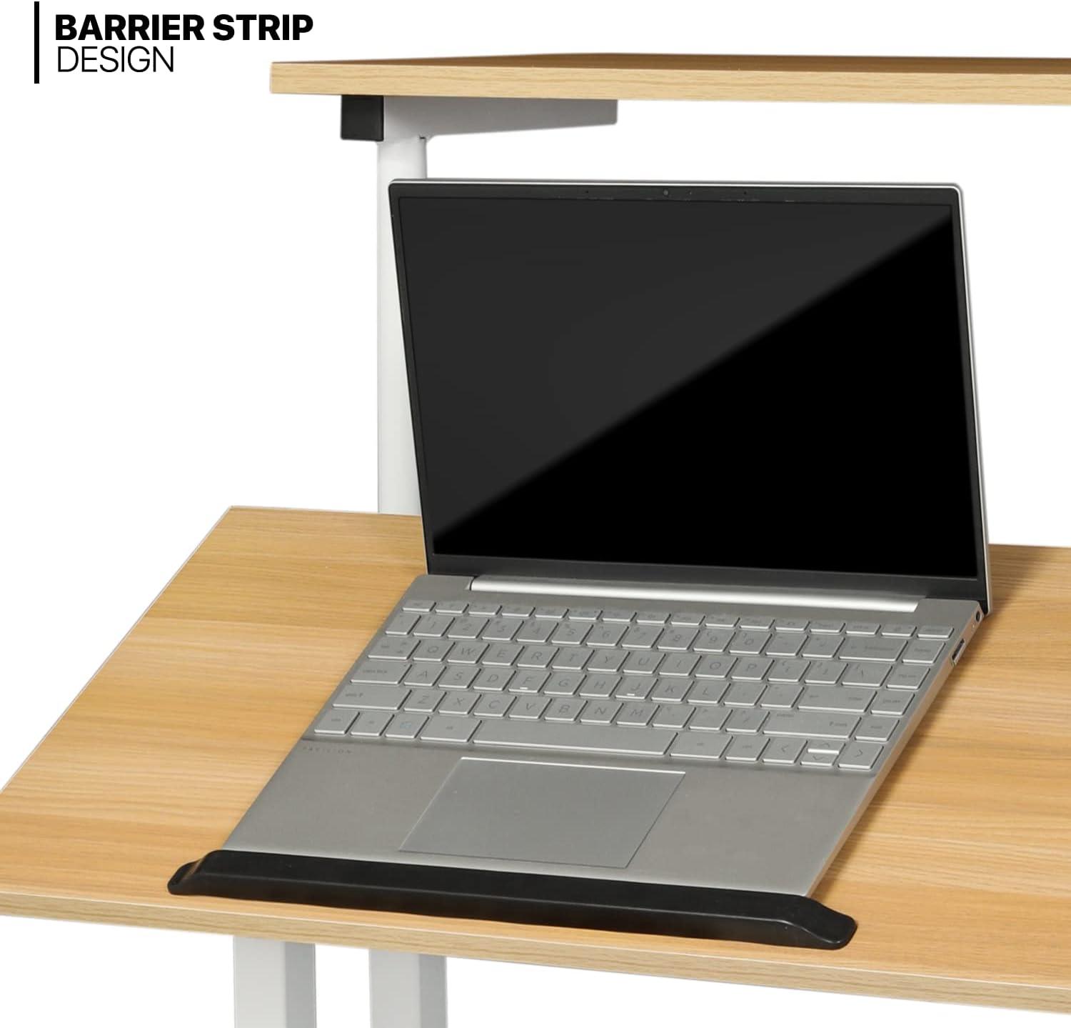 Rolling Standing Laptop Table With Monitor Shelf & Host Rack