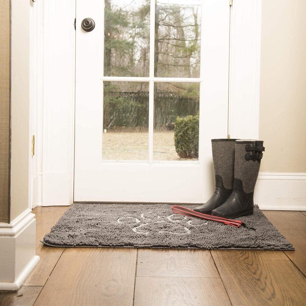 Large Grey Microfiber Outdoor Pet Door Mat