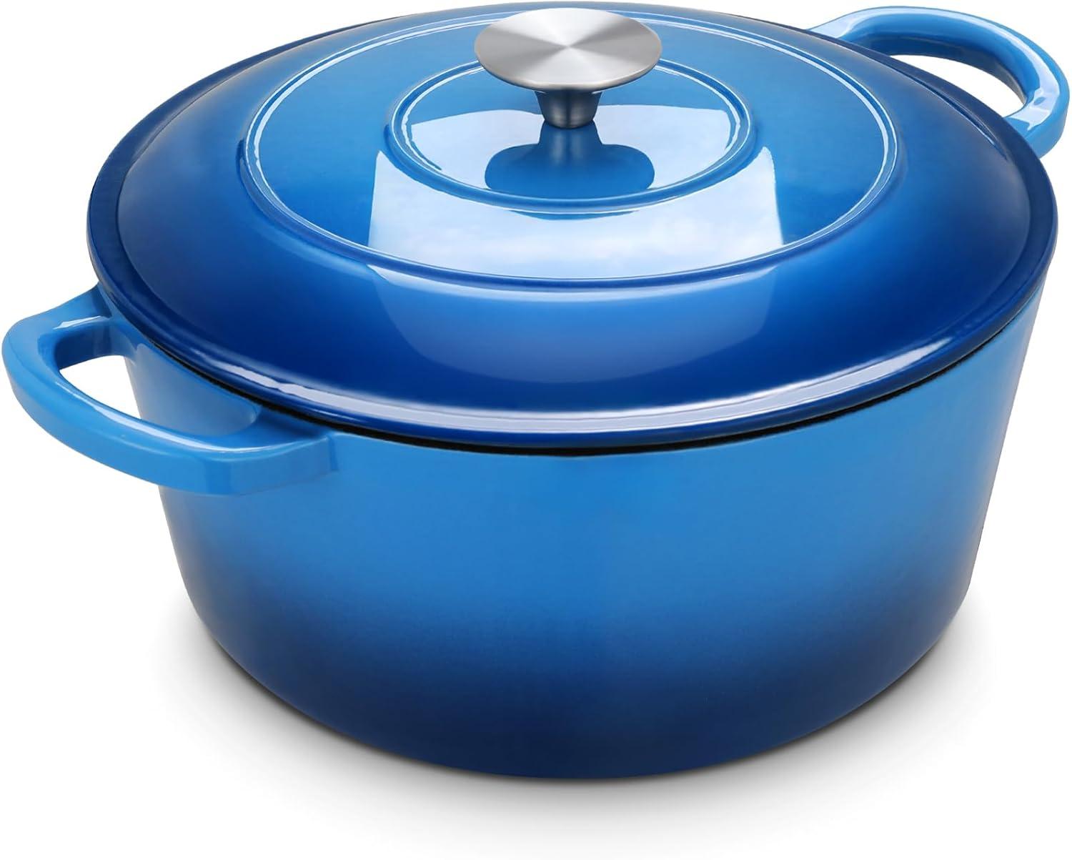SPECIALTY FLOORING INC Dutch Oven,Enameled Cast Iron Dutch Oven Cooking Pot With Lid & Dual Handles, For Bread Baking Braising Stewing, Heavy Duty & Non Stick, Oven & All Stovetops Safe