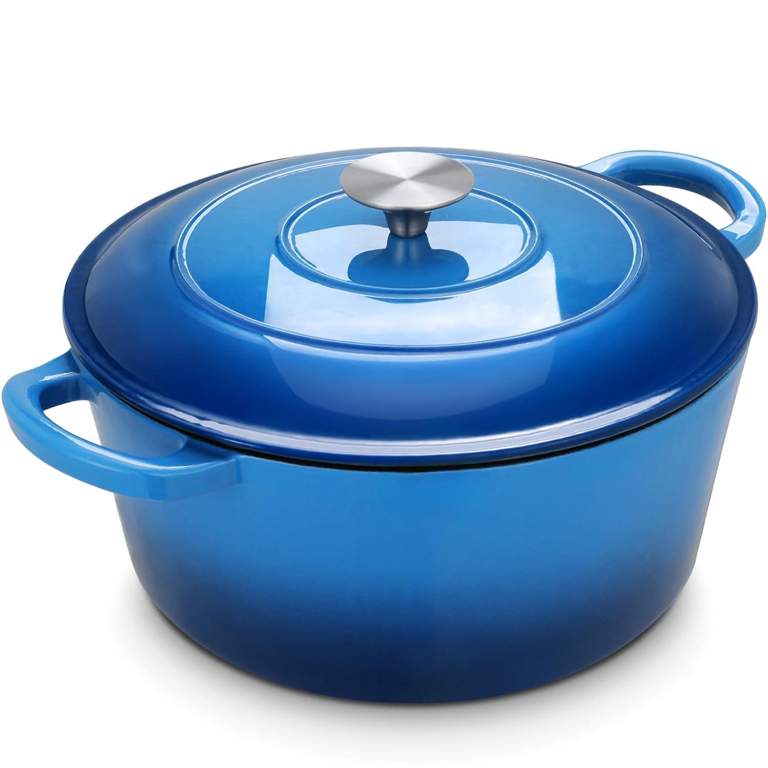 SPECIALTY FLOORING INC Dutch Oven,Enameled Cast Iron Dutch Oven Cooking Pot With Lid & Dual Handles, For Bread Baking Braising Stewing, Heavy Duty & Non Stick, Oven & All Stovetops Safe