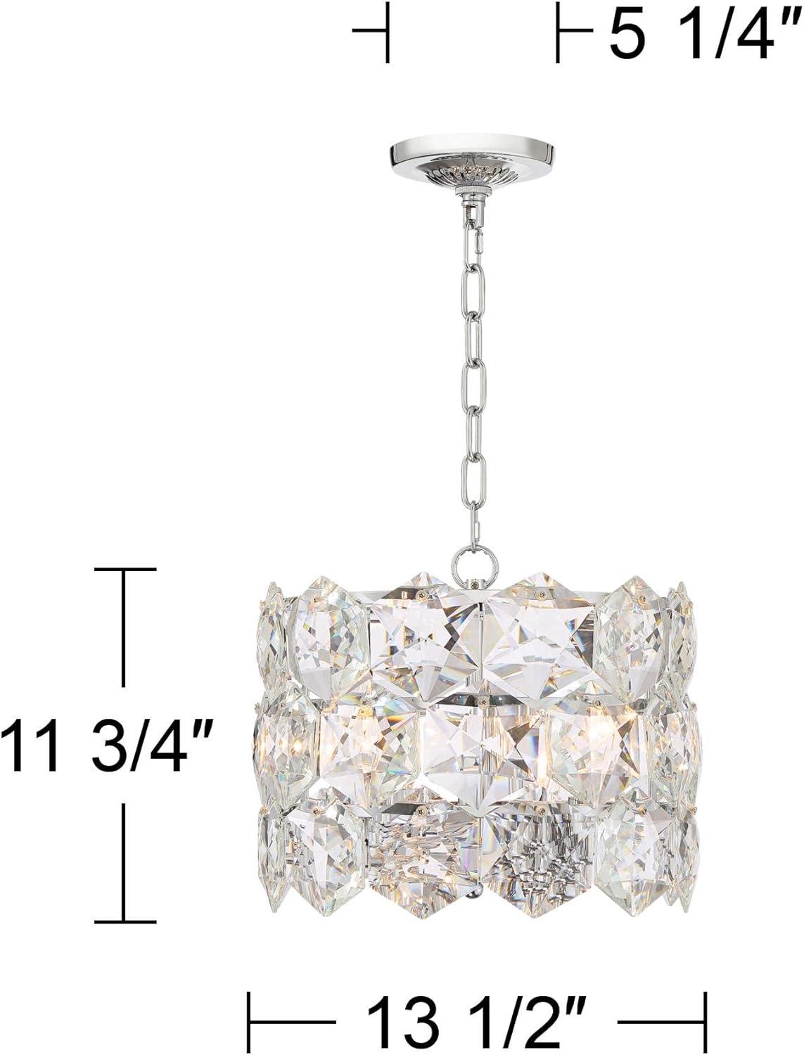 Vienna Full Spectrum Chrome Crystal Pendant Chandelier 13 1/2" Wide Modern 5-Light Fixture for Dining Room House Kitchen Entryway