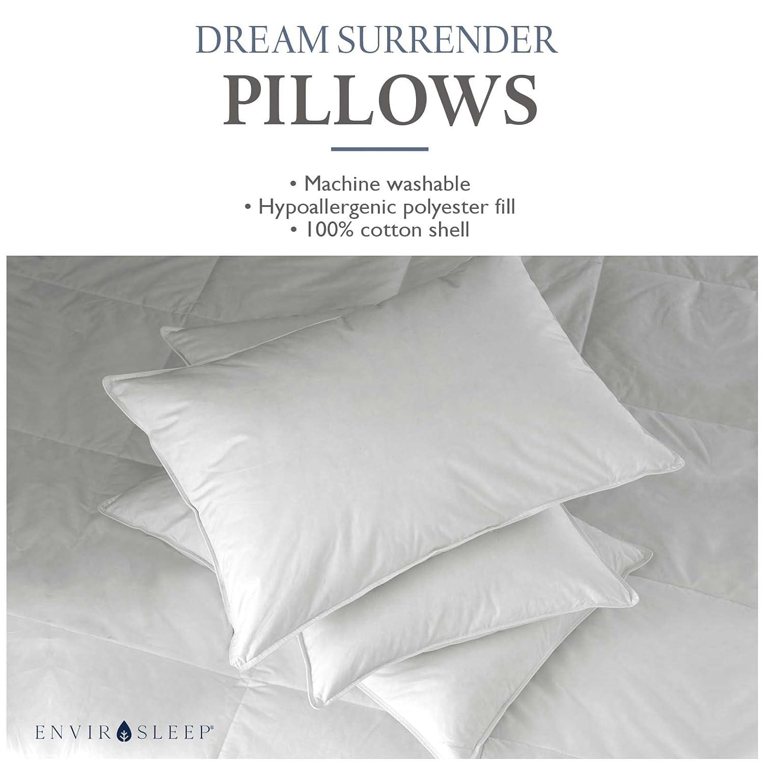 Hypoallergenic Medium Firm White Cotton Bed Pillow Set