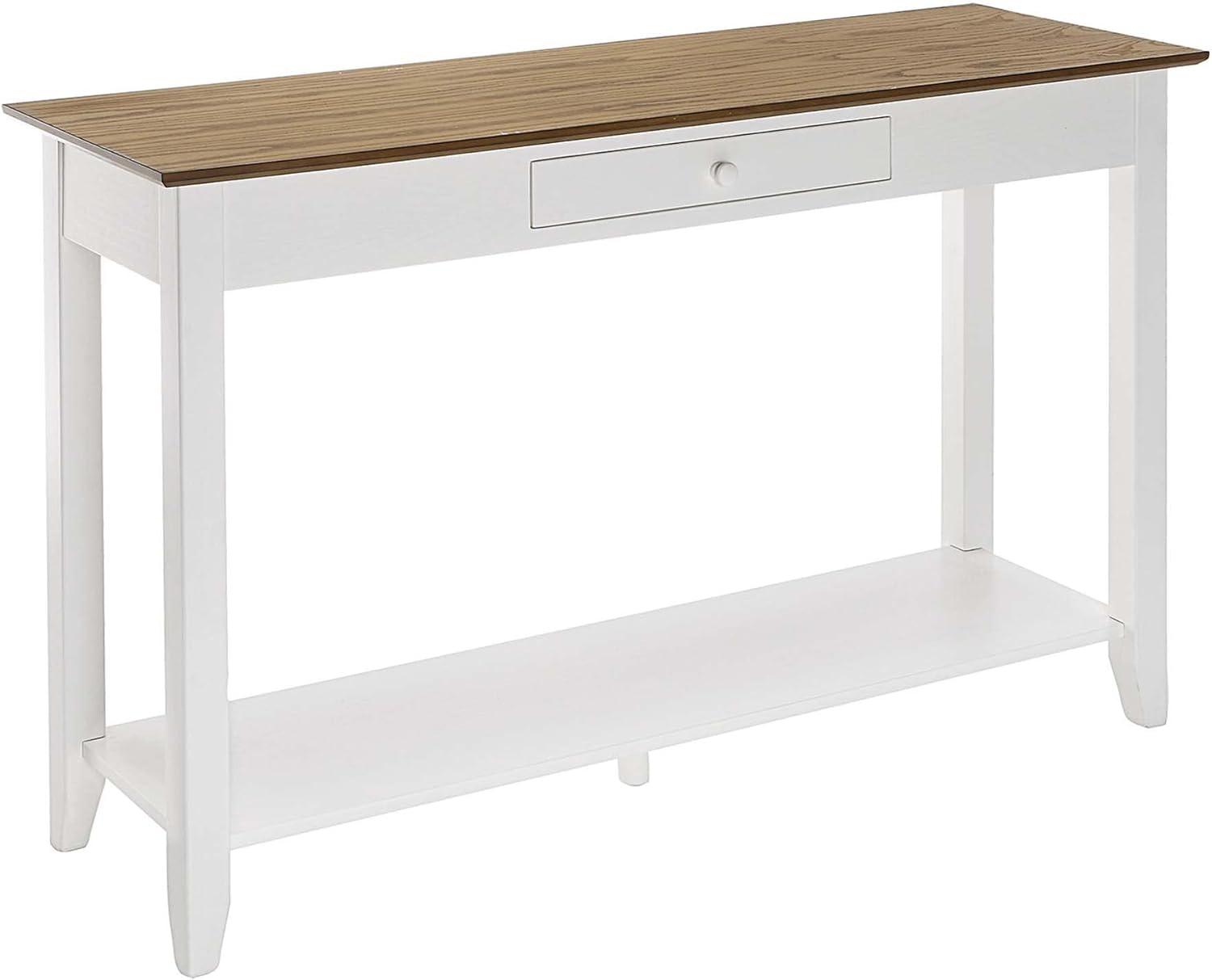 American Heritage Ash Veneer Console Table with Storage Shelf