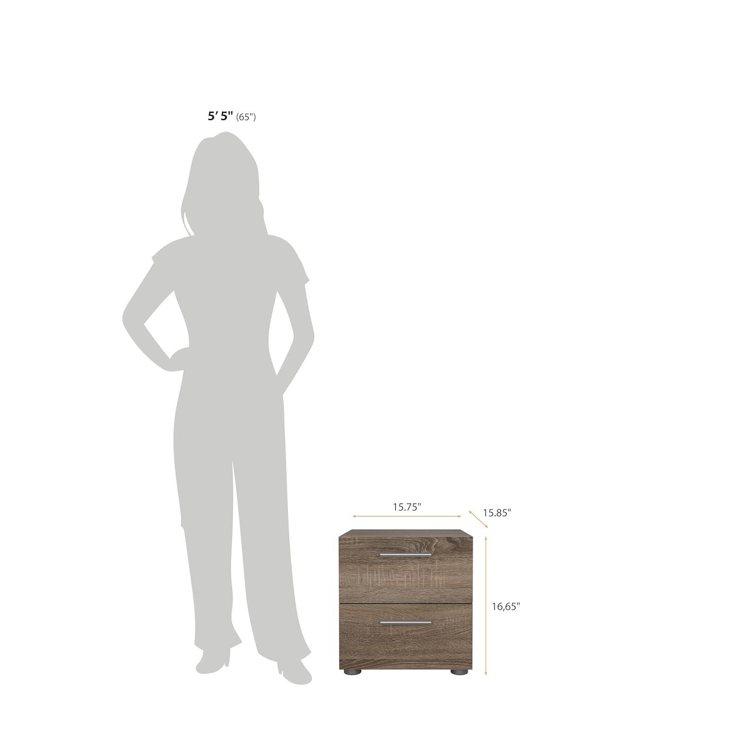 Tvilum,Austin 2 Drawer Nightstand, Truffle Oak