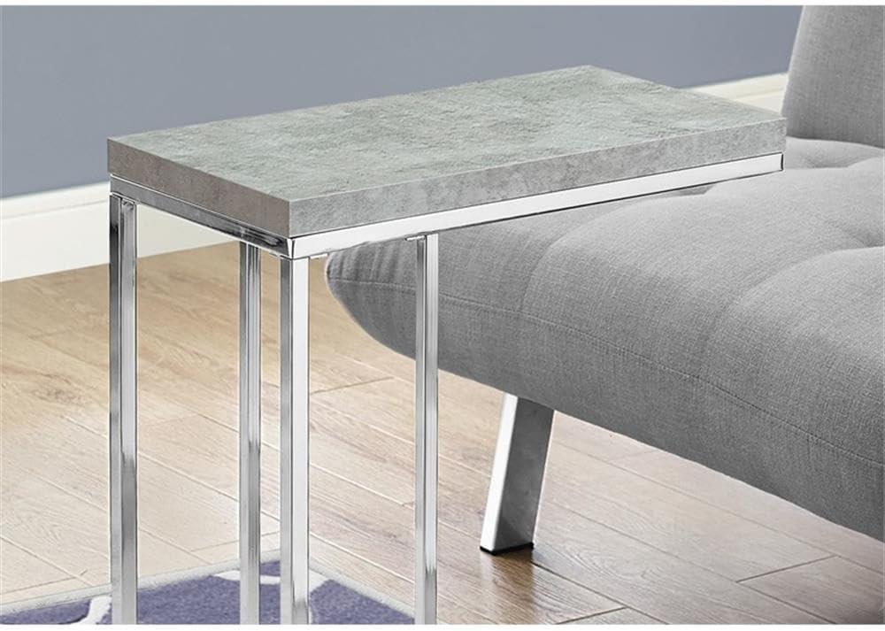 CodYinFI I 3007, Accent Table, Chrome Metal, Grey Cement