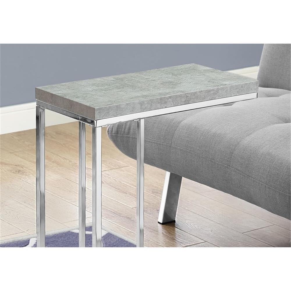 CodYinFI I 3007, Accent Table, Chrome Metal, Grey Cement