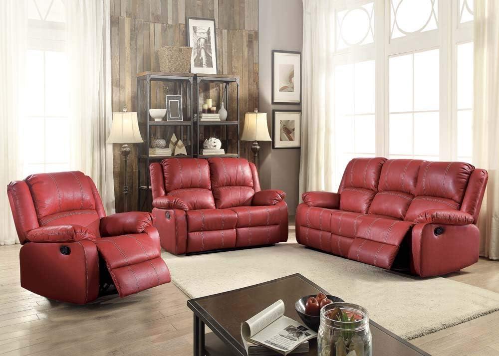 LANTRO JS Loveseat (Motion) in Red PU 52151