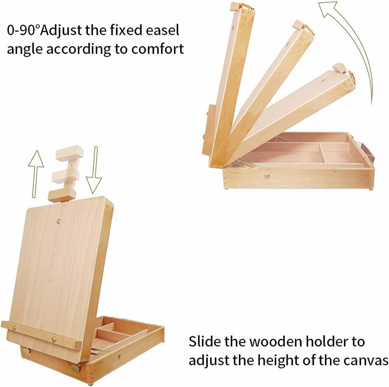 Beechwood Adjustable Tabletop Easel with Storage Compartments